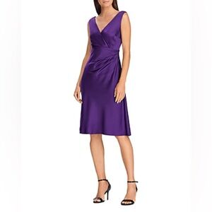 Ralph Lauren Purple Midi Satin Dress